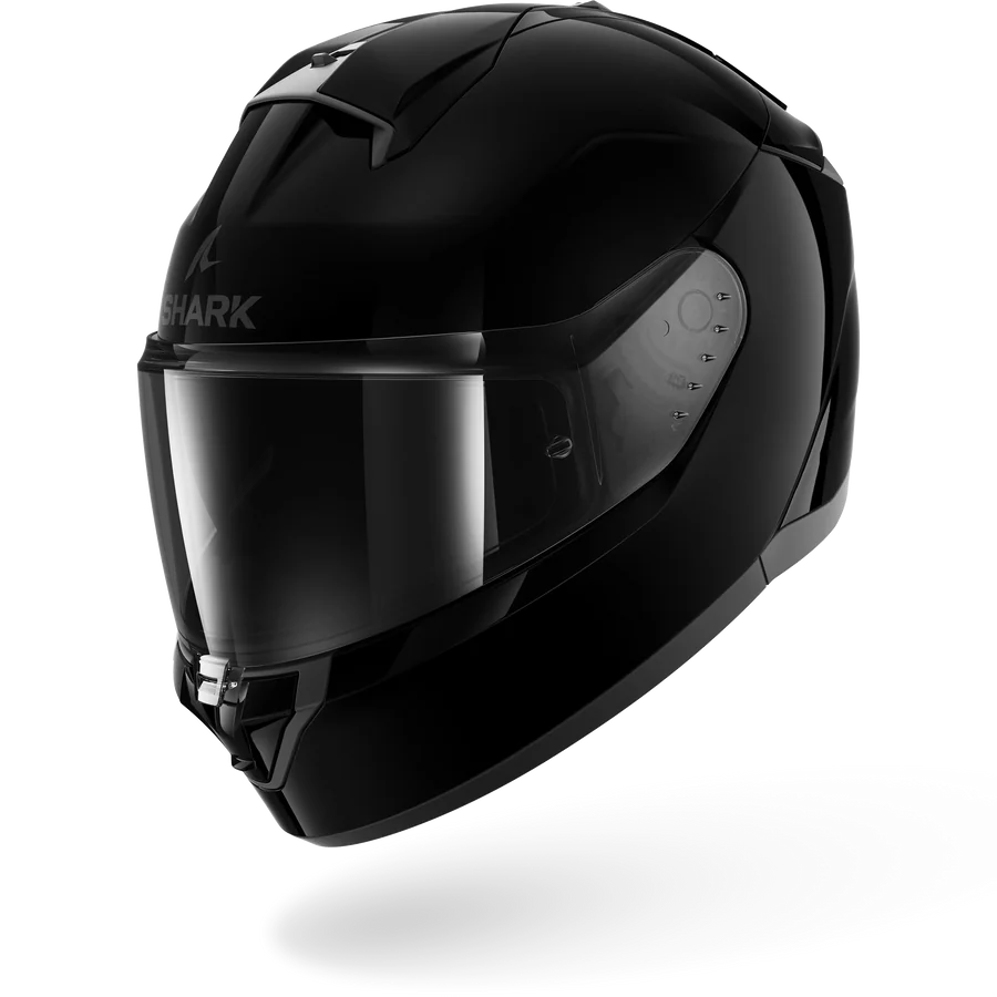 Capacete Shark RIDILL 2 preto brilhante, de frente e de lado
